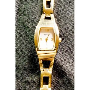 Fossil F2 ES-9546 Gold Tone Womens 18mm‎ Watch 3 ATM